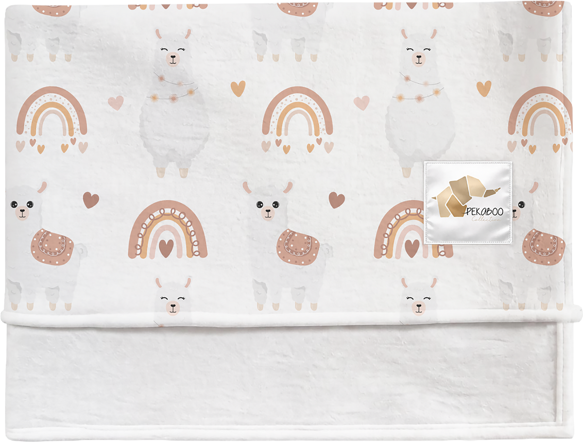 Couverture magiks - Lamas beiges