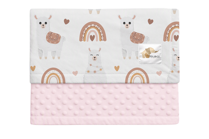 Couverture minky - Lamas beiges
