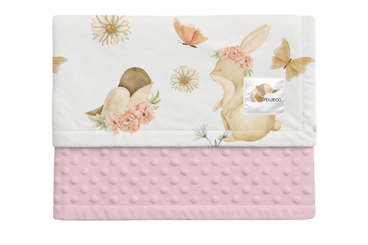 Couverture minky - Lapins abeilles