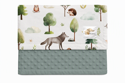 Couverture minky - Loups