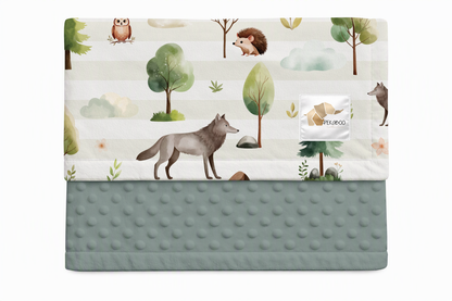 Couverture minky - Loups bold stripes
