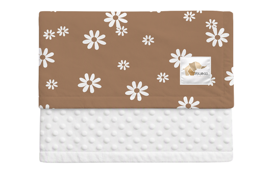 Couverture minky - Marguerites