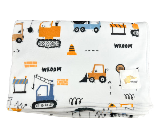 Couverture magiks TODDLER - Camion construction bleu (Impression manquante sur le coté)