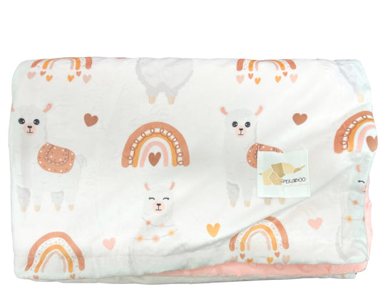 Couverture minky - Lamas beige