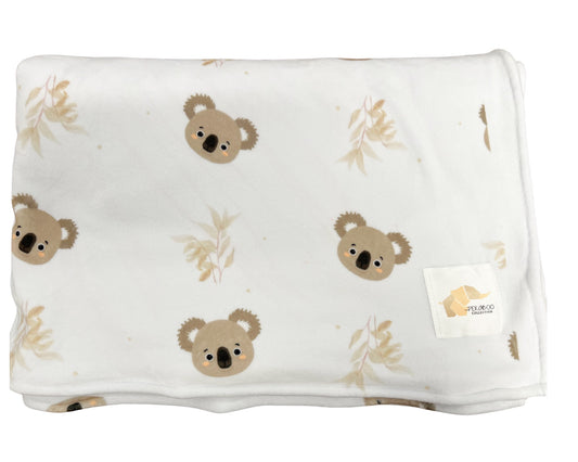 Couverture magiks TODDLER - Koalas et feuillus beige (Erreur dans l'impression du motif et taches)