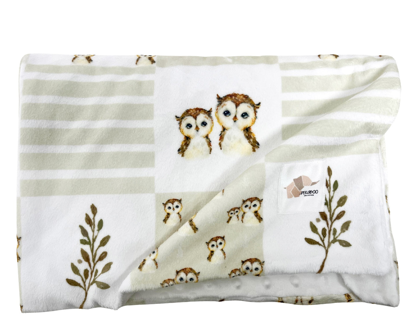 Couverture minky - Patchwork Chouette