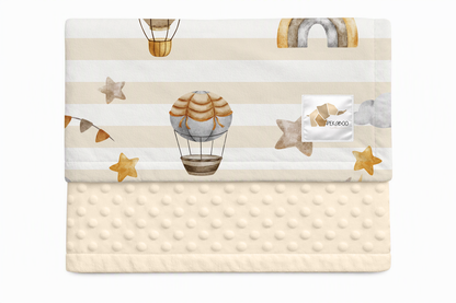 Couverture minky - Montgolfières Bold stripes