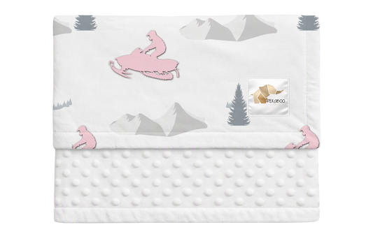 Couverture minky - Motoneiges roses