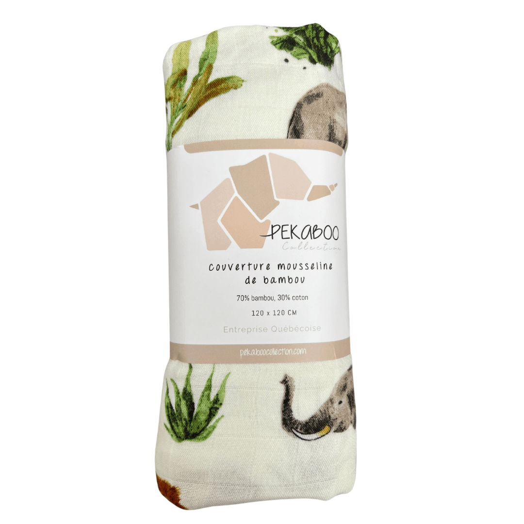 Couverture mousseline de bambou - Animaux