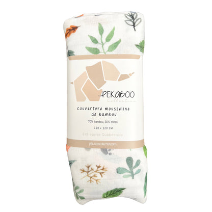 Couverture mousseline de bambou - Animaux de la nature