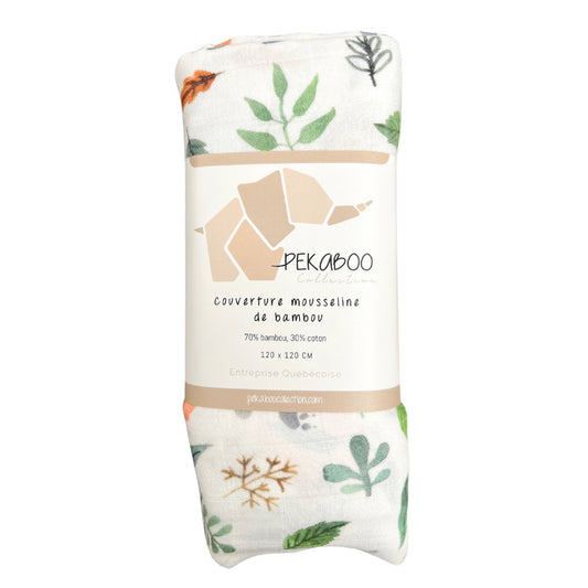 Couverture mousseline de bambou - Animaux de la nature