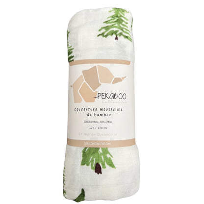 Couverture mousseline de bambou - Brume de sapins