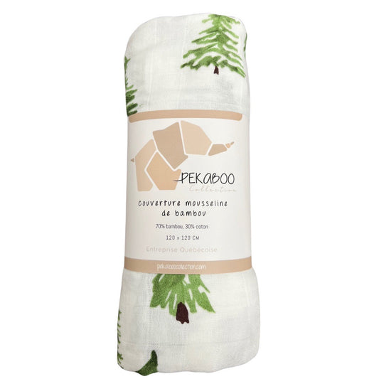Couverture mousseline de bambou - Brume de sapins