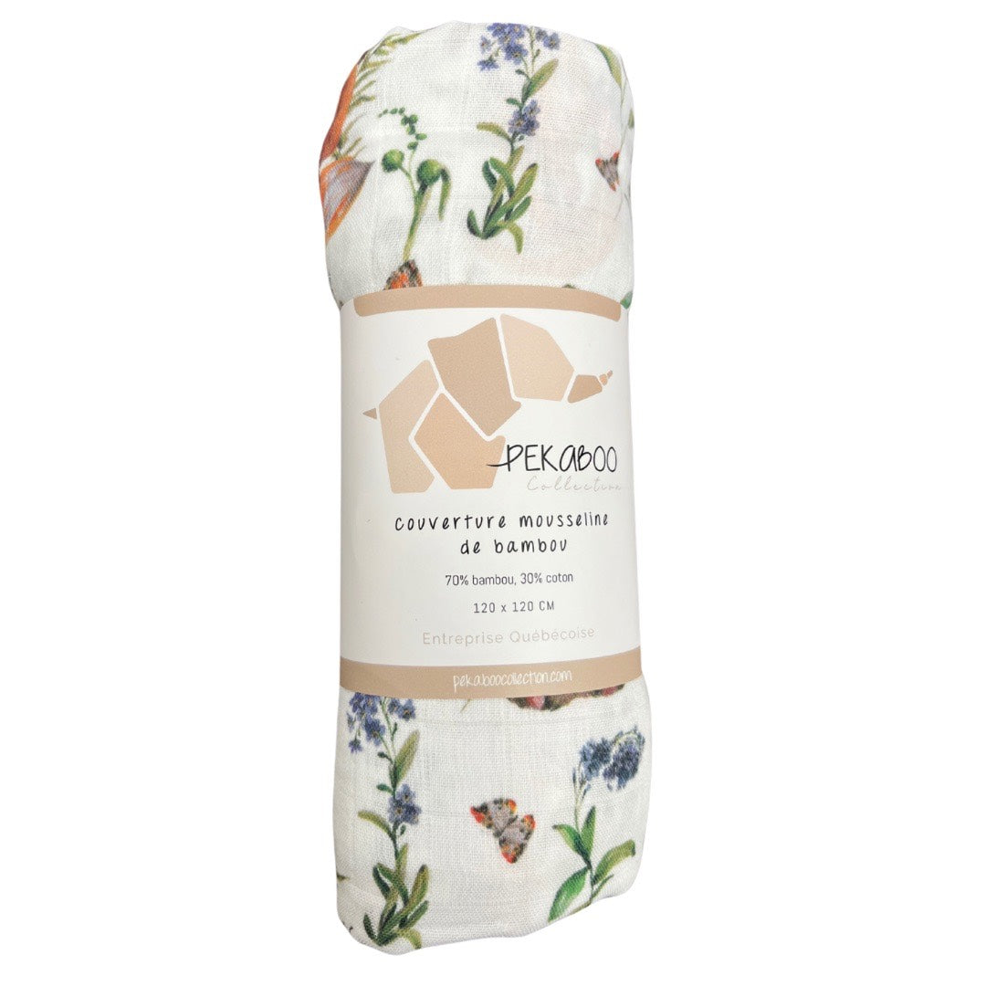 Couverture mousseline de bambou - Petit monde des bois