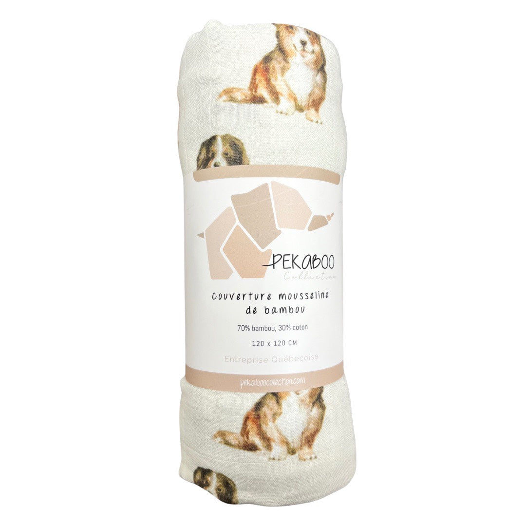Couverture mousseline de bambou - Chiens