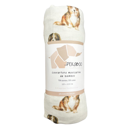 Couverture mousseline de bambou - Chiens