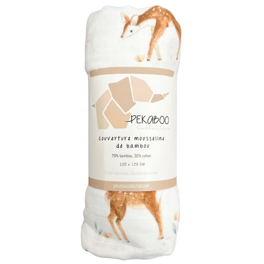 Couverture mousseline de bambou - Mon petit bambi