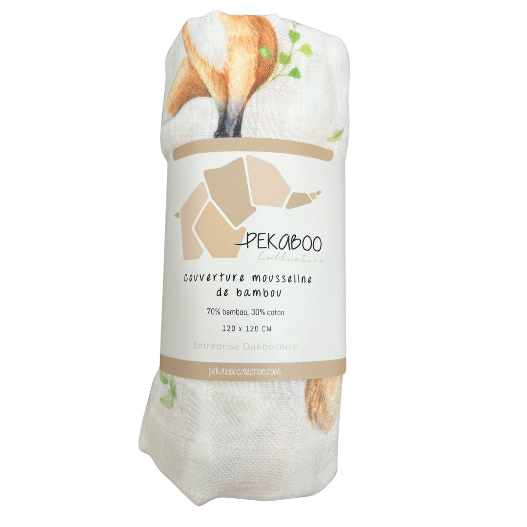 Couverture mousseline de bambou - Nature beige