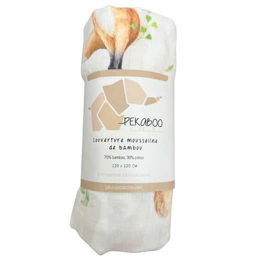 Couverture mousseline de bambou - Nature beige