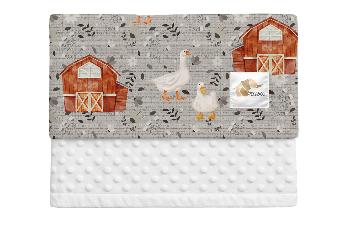 Couverture minky - Oies et  fermettes