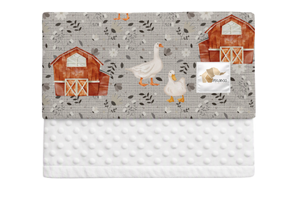Couverture minky - Oies et  fermettes