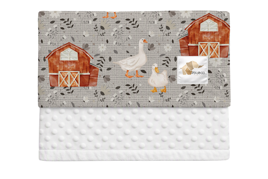 Couverture minky - Oies et  fermettes
