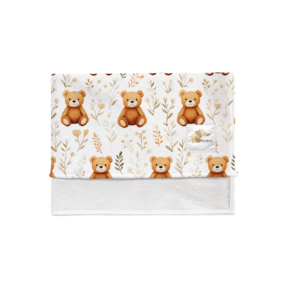 Couverture magiks - Oursons et feuillus pastel