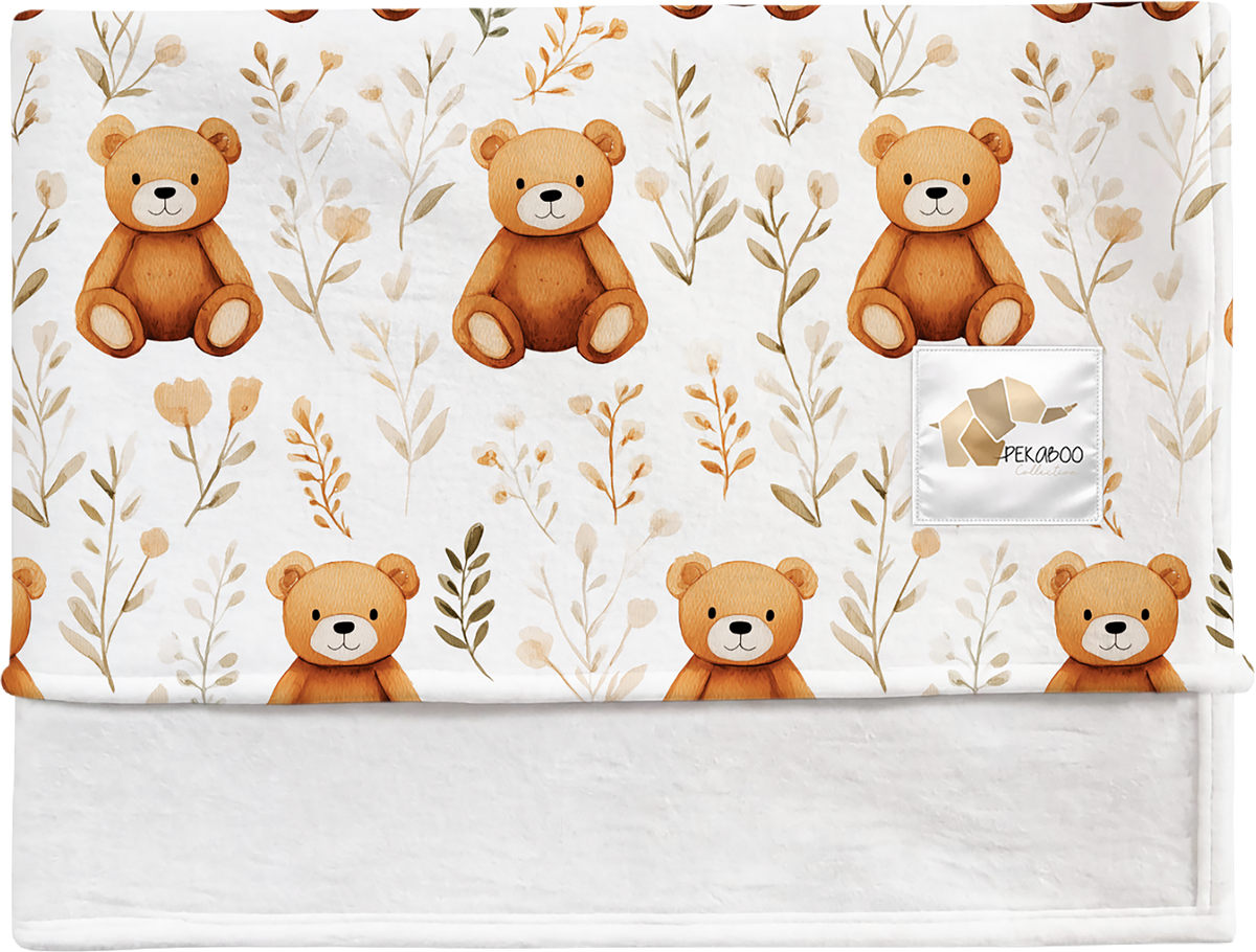 Couverture magiks - Oursons et feuillages pastel