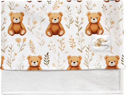 Couverture magiks - Oursons et feuillages pastel