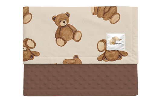 Couverture minky - Oursons Teddy bears brown