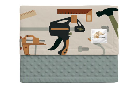 Couverture minky - Outils de construction beiges