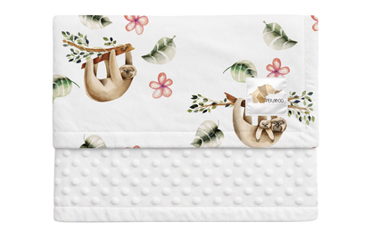 Couverture minky - Paresseux roses