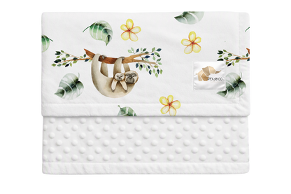 Couverture minky - Paresseux verts