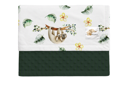 Couverture minky - Paresseux verts