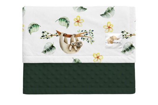 Couverture minky - Paresseux verts
