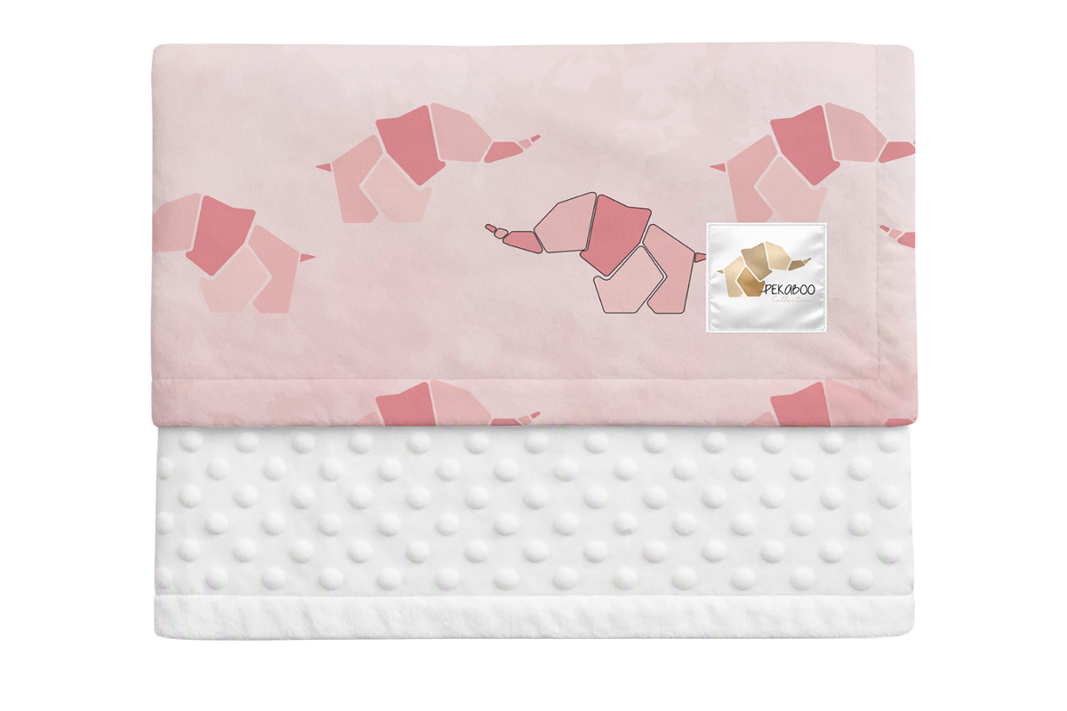 Couverture minky - Pekaboo rose