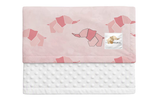 Couverture minky - Pekaboo rose
