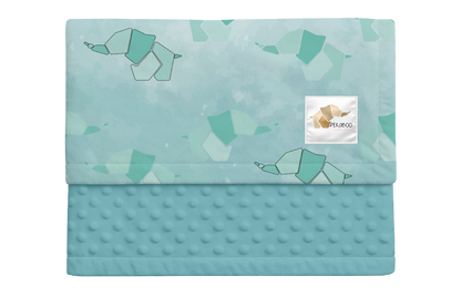 Couverture minky - Pekaboo turquoise