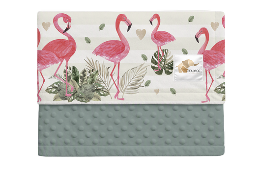 Couverture minky - Petits flamants rêveurs bold stripes