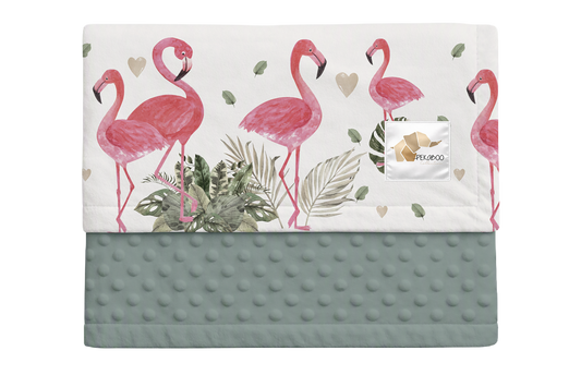 Couverture minky - Petits flamants rêveurs