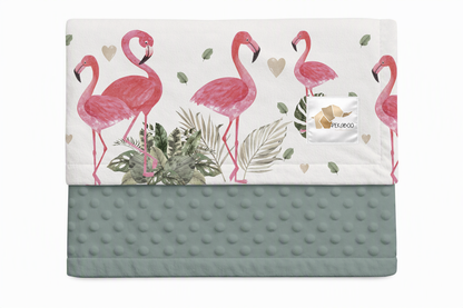 Couverture minky - Petits flamants rêveurs