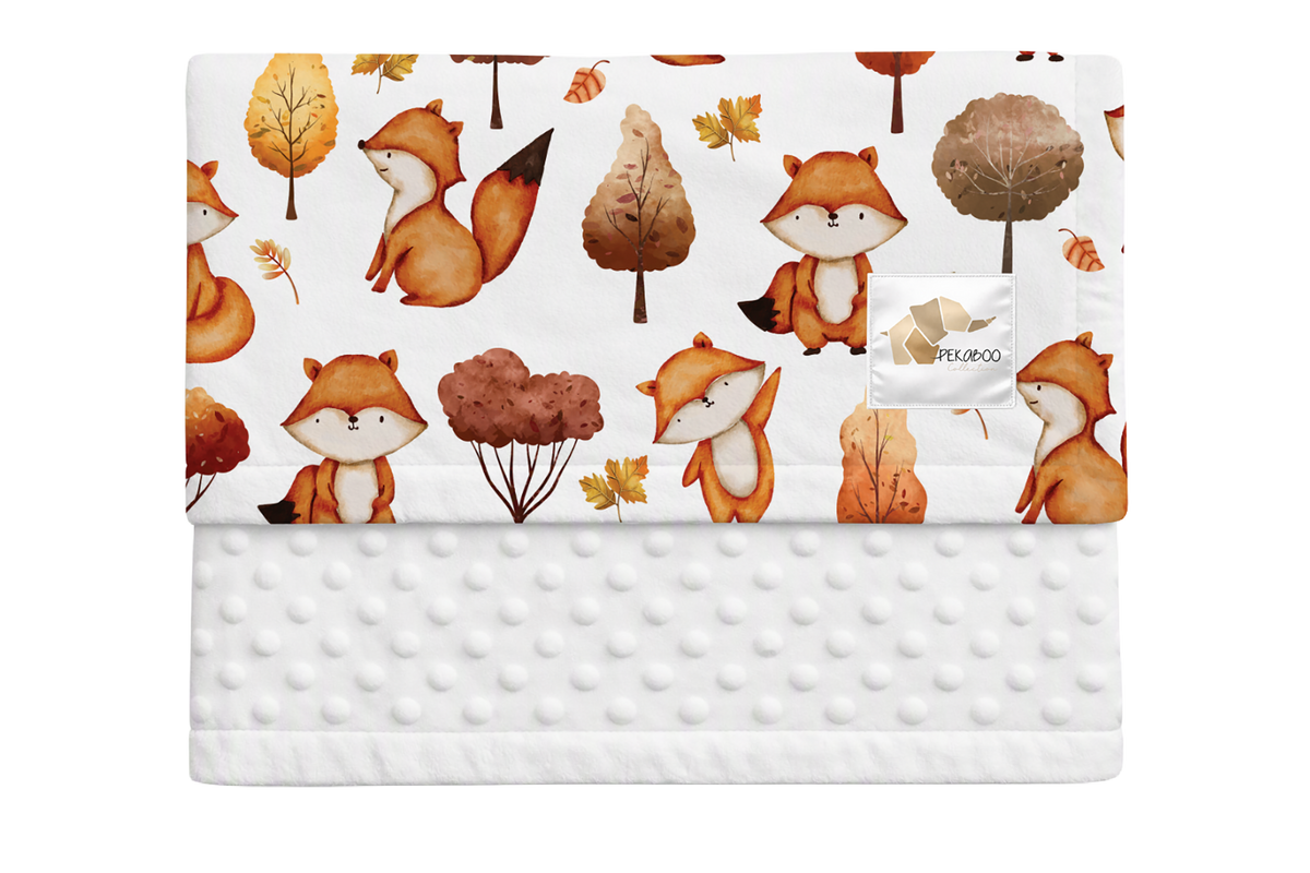 Couverture minky - Renards d'automne