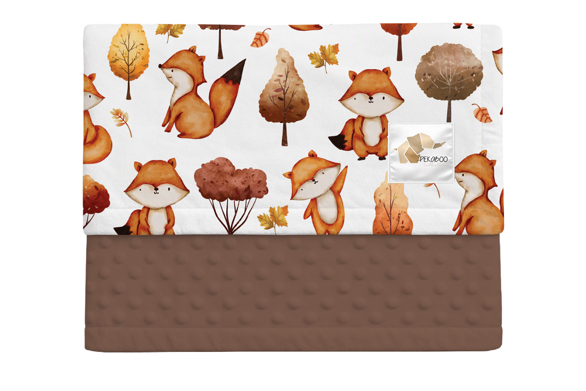 Couverture minky - Renards d'automne
