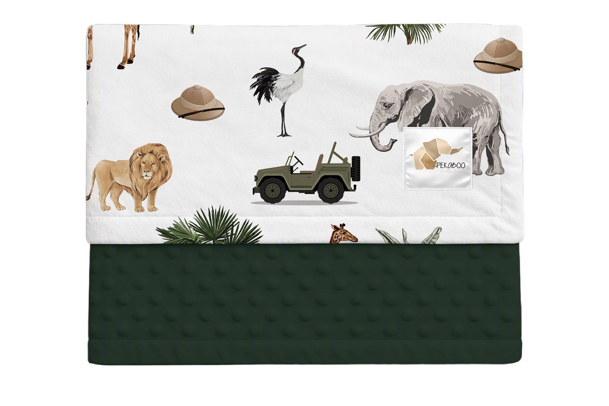 Couverture minky - Safari Jeeps