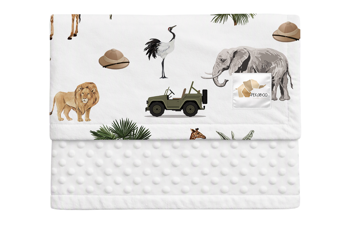 Couverture minky - Safari Jeeps