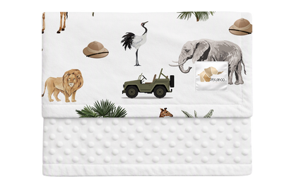 Couverture minky - Safari Jeeps