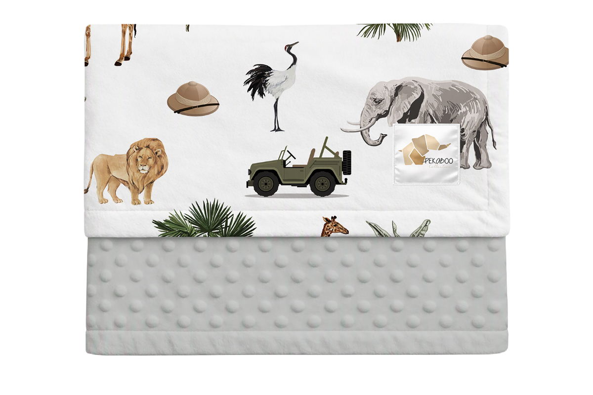 Couverture minky - Safari Jeeps