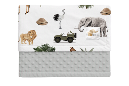Couverture minky - Safari Jeeps
