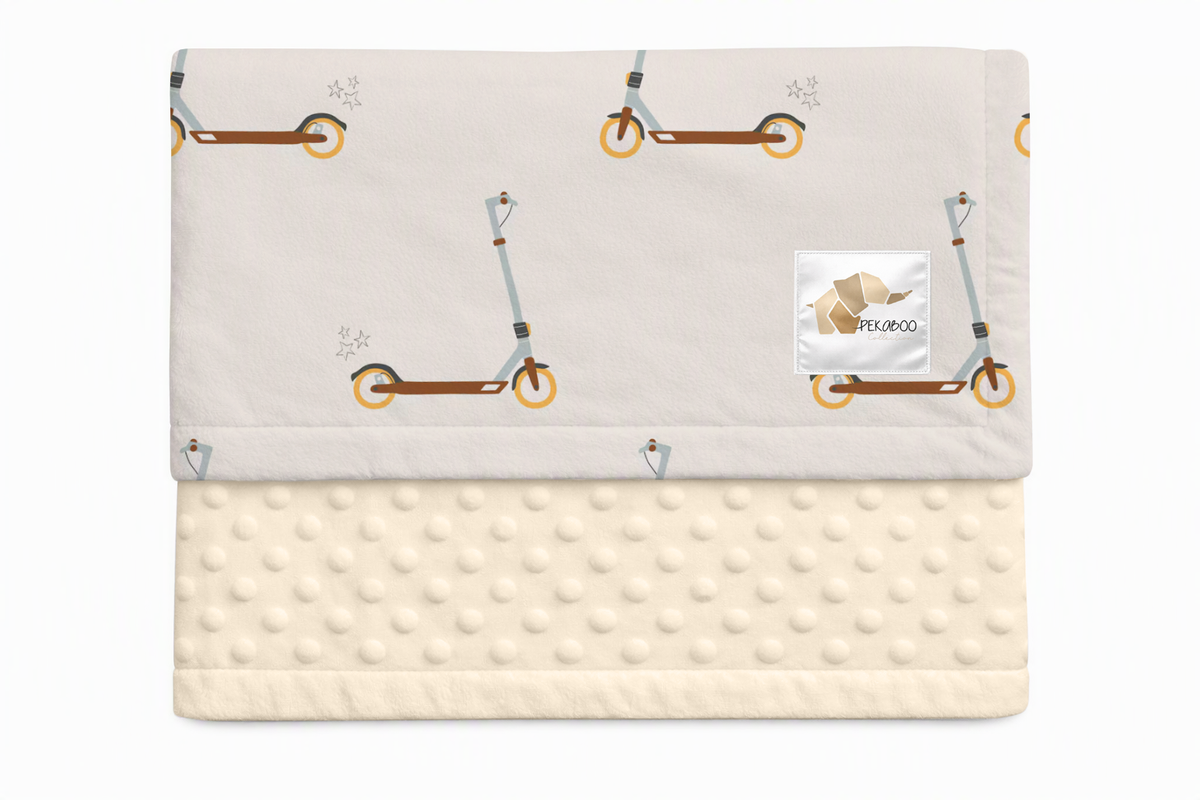 Couverture minky - Trottinettes