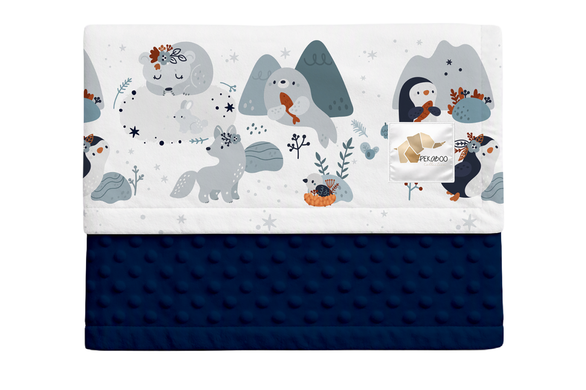 Couverture minky - Univers marin